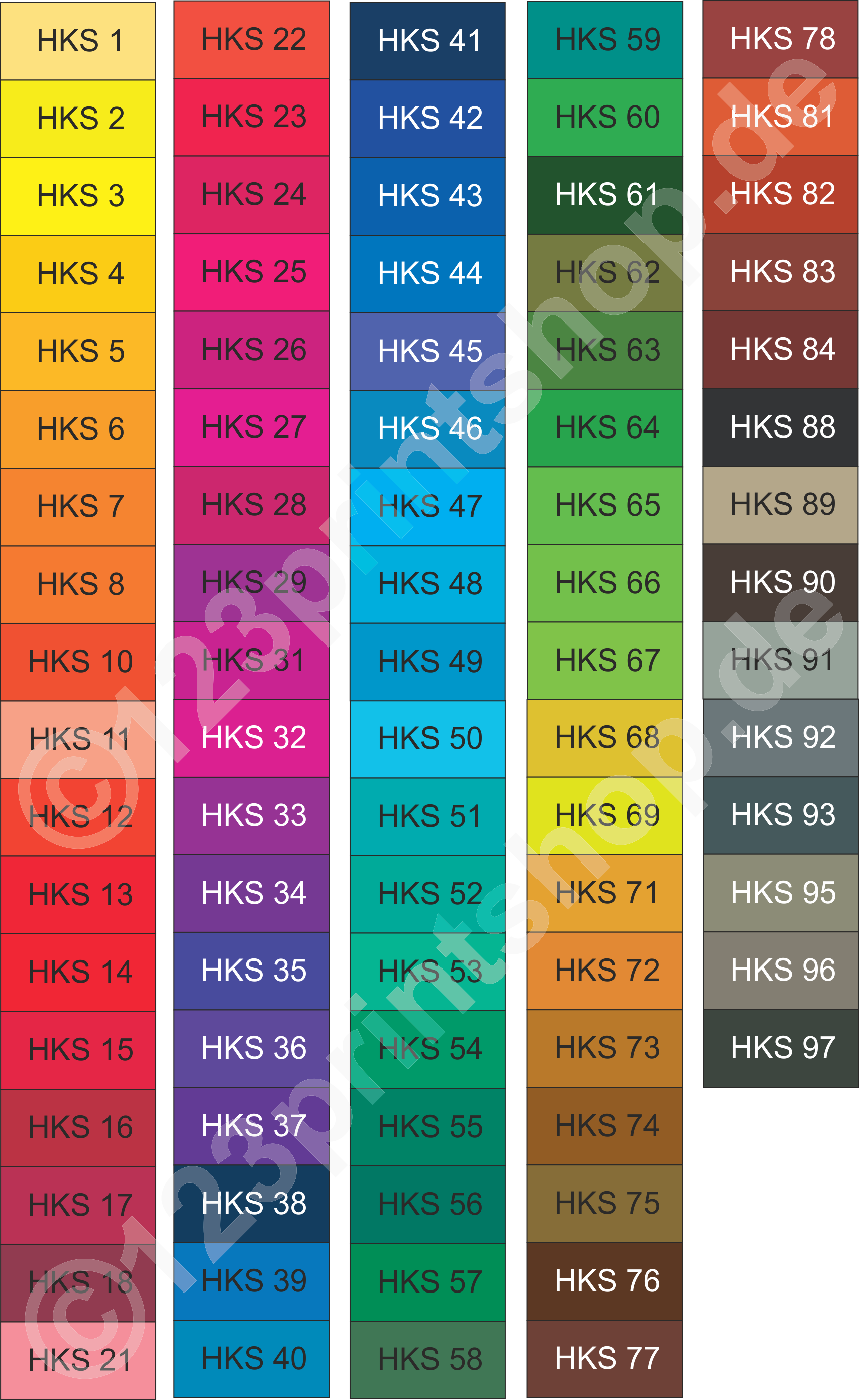 HKS-Farben, Sonderfarben
